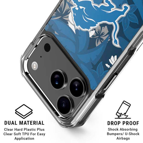 NFL Detroit Lions Tropical Print iPhone 18 Pro Clear Case