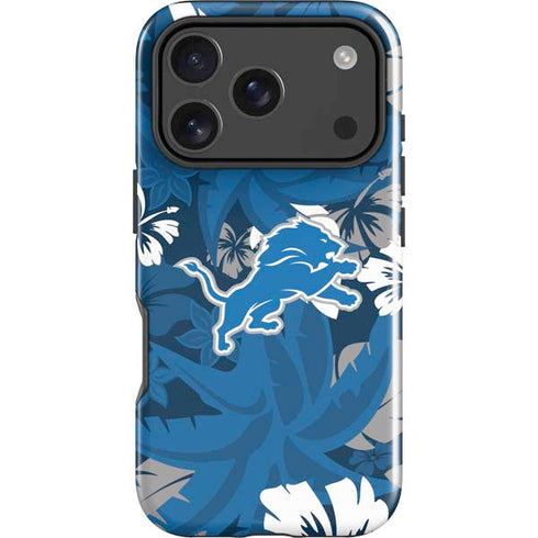 NFL Detroit Lions Tropical Print iPhone 18 Pro Impact Case