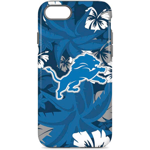 NFL Detroit Lions Tropical Print iPhone Cases