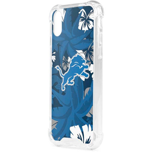 NFL Detroit Lions Tropical Print iPhone XS Clear Case