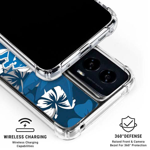 NFL Detroit Lions Tropical Print Moto G Power 5G (2024) Clear Case