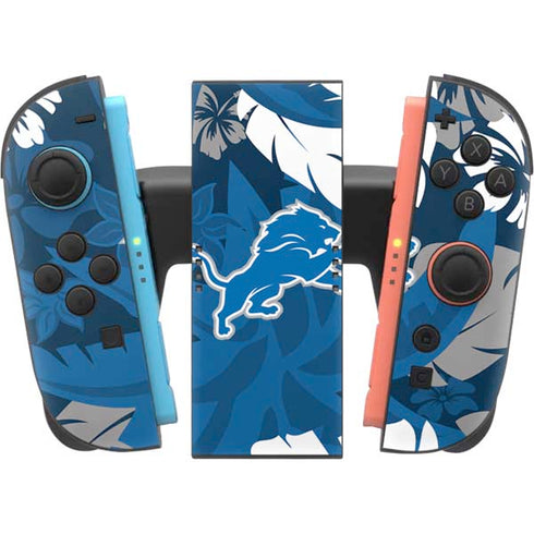 NFL Detroit Lions Tropical Print Nintendo Switch 2 (2025) Joy-Con Controller Skin