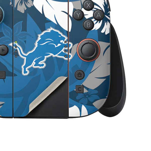 NFL Detroit Lions Tropical Print Nintendo Switch 2 (2025) Joy-Con Controller Skin