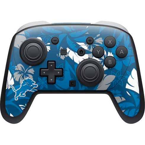 NFL Detroit Lions Tropical Print Nintendo Switch 2 (2025) Pro Controller Skin