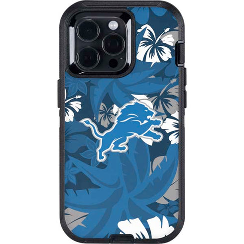 NFL Detroit Lions Tropical Print Otterbox Defender iPhone Skin