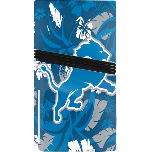 NFL Detroit Lions Tropical Print PS5 Pro Disk Console Skin