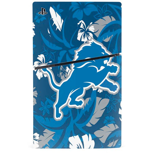 NFL Detroit Lions Tropical Print PS5 Slim Digital Edition Console Skin