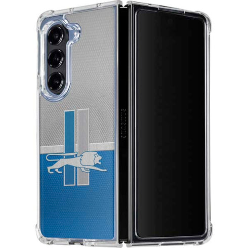 NFL Detroit Lions Vintage Galaxy Z Fold5 5G Clear Case