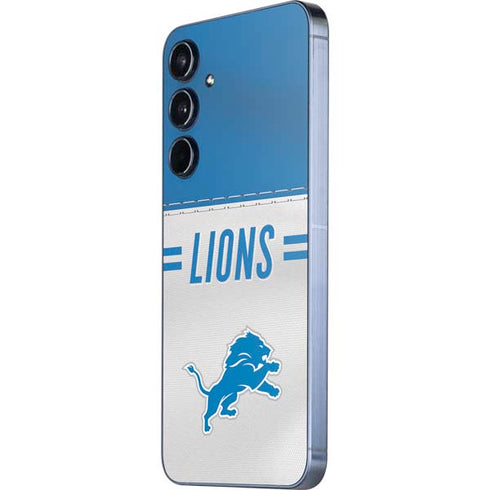 NFL Detroit Lions White Striped Galaxy A35 5G Skin