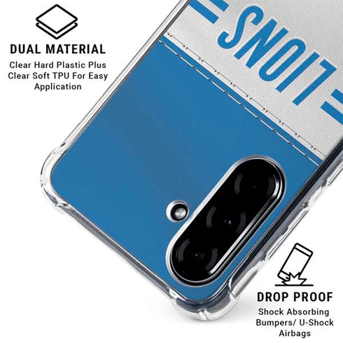 NFL Detroit Lions White Striped Galaxy A36 5G Clear Case