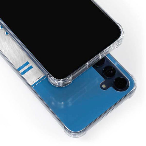 NFL Detroit Lions White Striped Galaxy A55 5G Clear Case