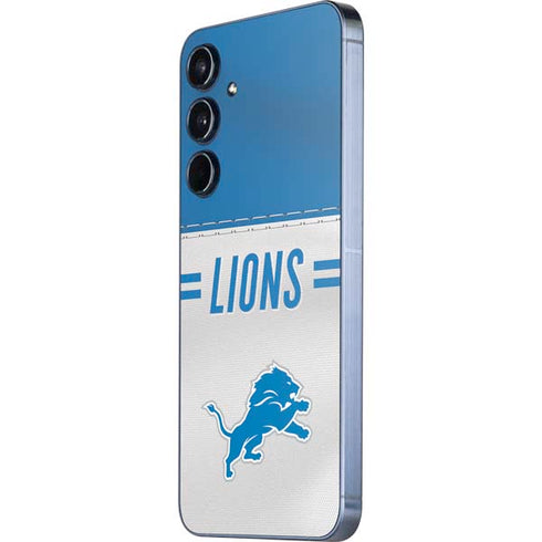 NFL Detroit Lions White Striped Galaxy A55 5G Skin