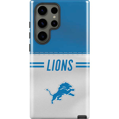 NFL Detroit Lions White Striped Galaxy S23 Ultra Pro Case