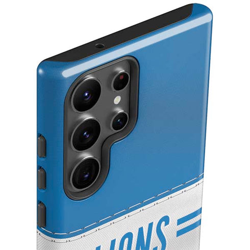 NFL Detroit Lions White Striped Galaxy S23 Ultra Pro Case