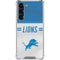 NFL Detroit Lions White Striped Galaxy S24 FE Clear Case