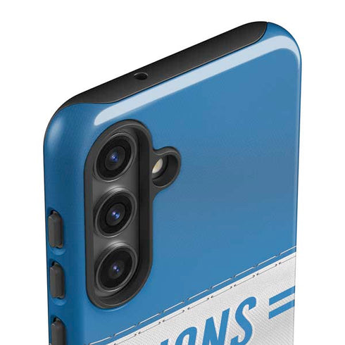 NFL Detroit Lions White Striped Galaxy S25 Plus Impact Case