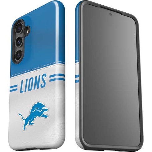 NFL Detroit Lions White Striped Galaxy S25 Plus Impact Case