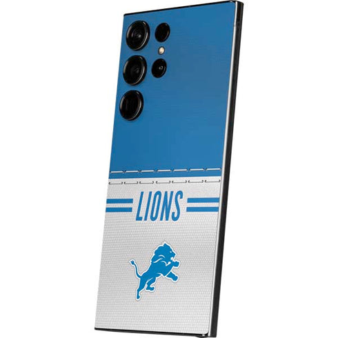 NFL Detroit Lions White Striped Galaxy S24 Ultra Skin