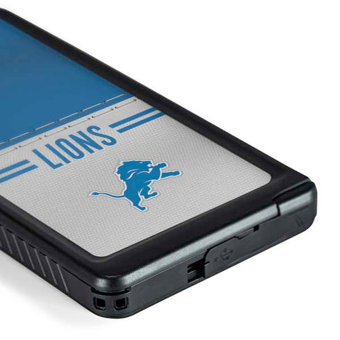 NFL Detroit Lions White Striped Galaxy S24 Ultra Waterproof Case