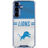 NFL Detroit Lions White Striped Galaxy S25 Plus Clear Case