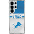 NFL Detroit Lions White Striped Galaxy S25 Ultra Clear Case