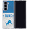 NFL Detroit Lions White Striped Galaxy Z Fold5 5G Clear Case