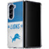 NFL Detroit Lions White Striped Galaxy Z Fold5 5G Clear Case
