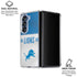 NFL Detroit Lions White Striped Galaxy Z Fold6 Clear Case