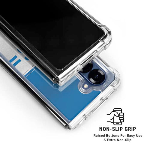 NFL Detroit Lions White Striped Galaxy Z Fold6 Clear Case