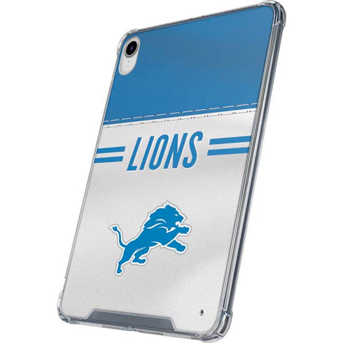 NFL Detroit Lions White Striped iPad 11th Gen (2025) Clear Case