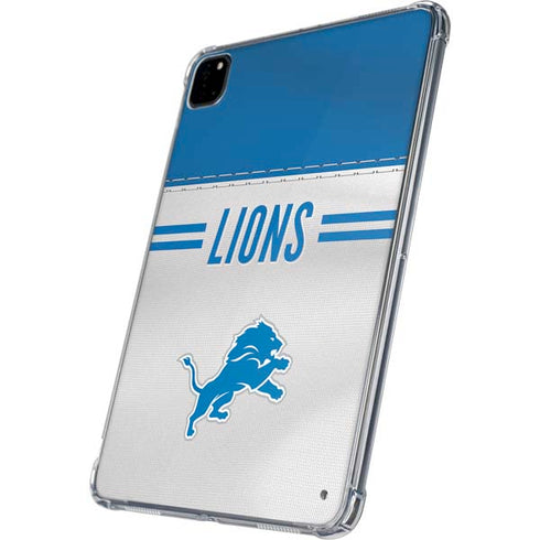 NFL Detroit Lions White Striped iPad Pro 11in (2024) Clear Case
