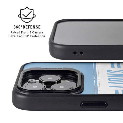 NFL Detroit Lions White Striped iPhone 14 Pro Kickstand Case