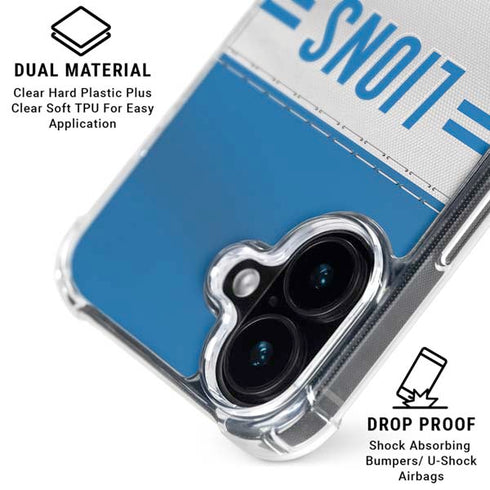 NFL Detroit Lions White Striped iPhone 16 Plus MagSafe Case