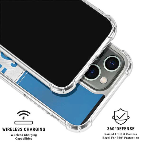 NFL Detroit Lions White Striped iPhone 16 Pro Clear Case