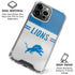 NFL Detroit Lions White Striped iPhone 16 Pro Clear Case