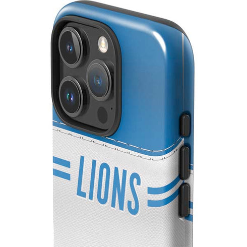 NFL Detroit Lions White Striped iPhone 16 Pro Impact Case