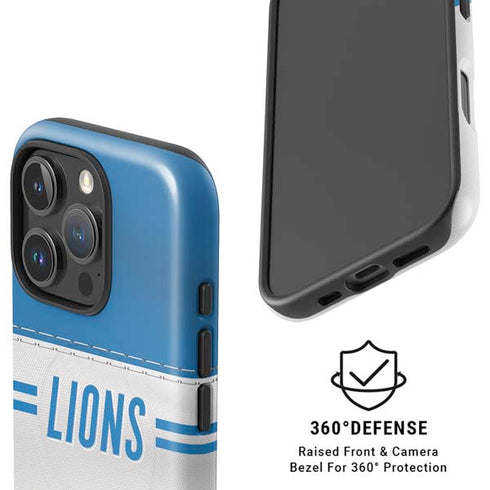 NFL Detroit Lions White Striped iPhone 16 Pro Magsafe Impact Case