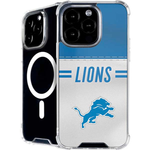 NFL Detroit Lions White Striped iPhone 16 Pro Max MagSafe Case