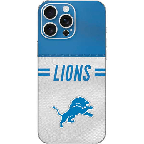 NFL Detroit Lions White Striped iPhone 16 Pro Max Skin