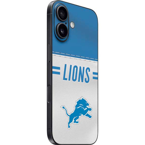NFL Detroit Lions White Striped iPhone 16 Skin