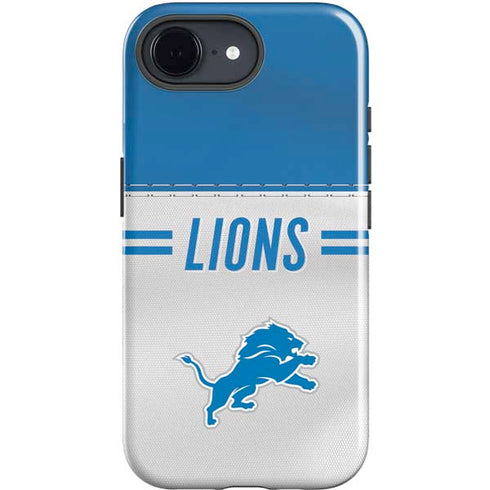 NFL Detroit Lions White Striped iPhone 16e Impact Case