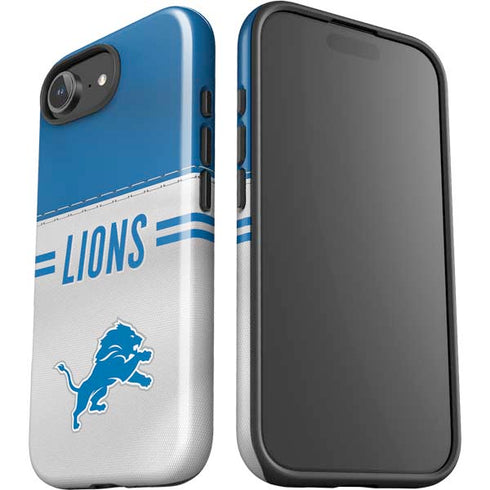 NFL Detroit Lions White Striped iPhone 16e Impact Case