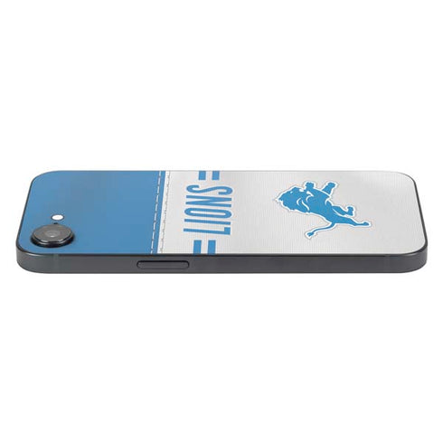 NFL Detroit Lions White Striped iPhone 16e Skin