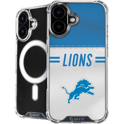 NFL Detroit Lions White Striped iPhone 17 MagSafe Case