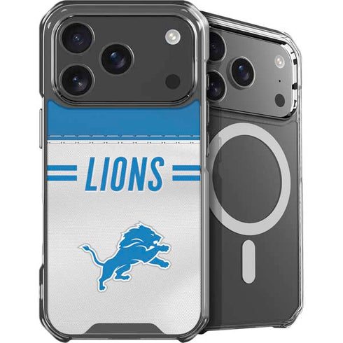 NFL Detroit Lions White Striped iPhone 18 Pro MagSafe Case