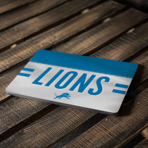 NFL Detroit Lions White Striped Apple MacBook Air Skin