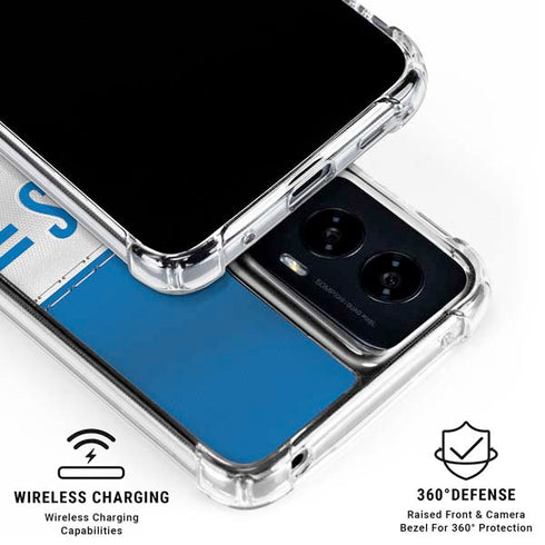 NFL Detroit Lions White Striped Moto G Power 5G (2024) Clear Case