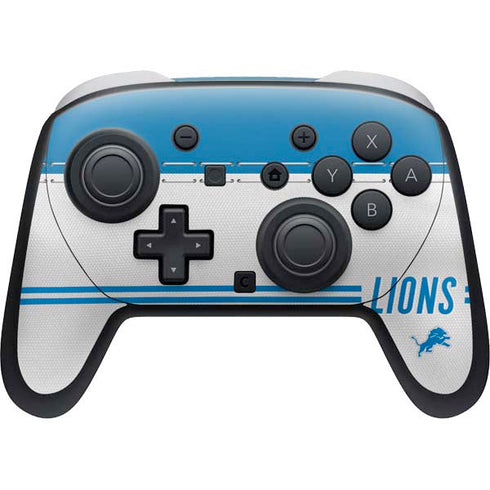 NFL Detroit Lions White Striped Nintendo Switch 2 (2025) Pro Controller Skin