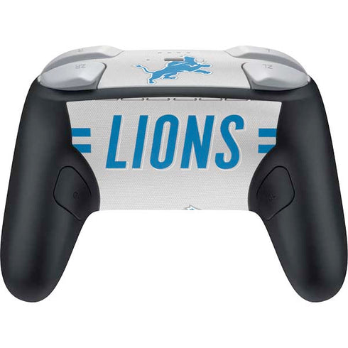 NFL Detroit Lions White Striped Nintendo Switch 2 (2025) Pro Controller Skin