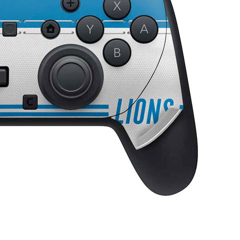NFL Detroit Lions White Striped Nintendo Switch 2 (2025) Pro Controller Skin